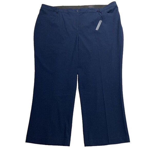 Lane Bryant Lena Straighf Leg Trouser Pants Women's Plus Size 28 Petite Navy NWT - Picture 1 of 16